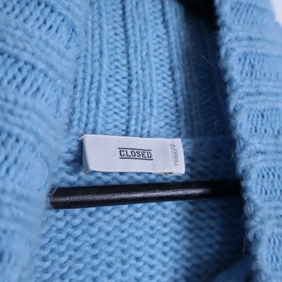 CLOSED Wool Blend Turtleneck Sweater Light Blue Long Sleeve Knit Women's S - Picture 12 of 14